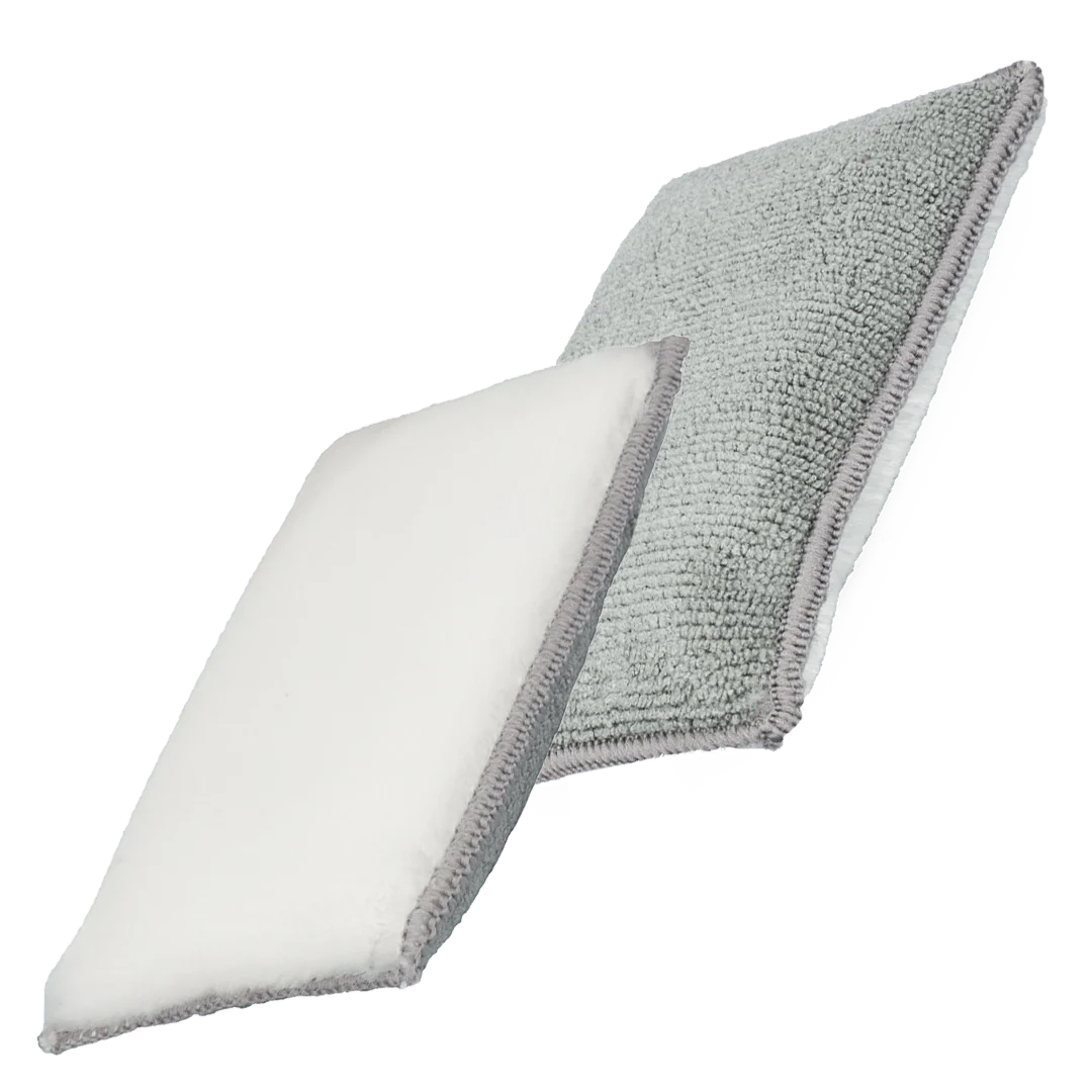 Esponja para lavar interiores 1 cerda lateral, 1 lado Microfibra Blanco+Gris COD. 112000GW